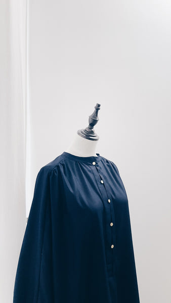 Rumi Cotton Dress : Navy