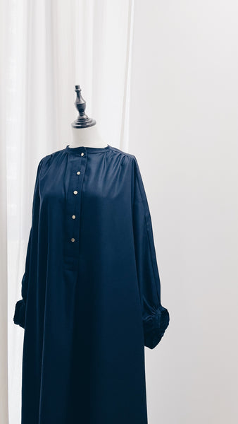 Rumi Cotton Dress : Navy