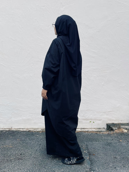 Oversized Cotton Blouse : Black