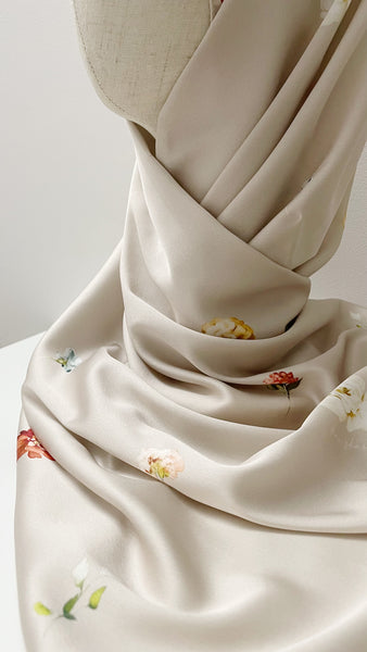 Satin Silk Shawl : Champagne