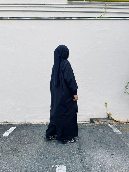 Oversized Cotton Blouse : Black