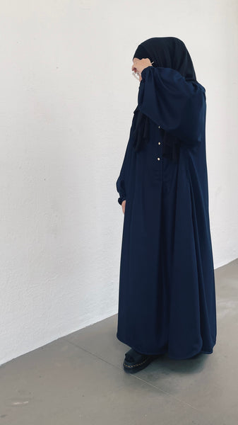 Rumi Cotton Dress : Navy