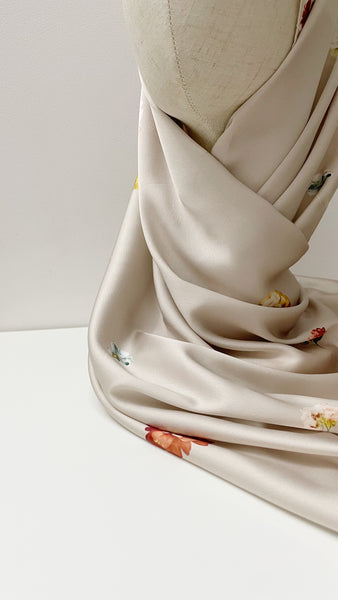 Satin Silk Shawl : Champagne