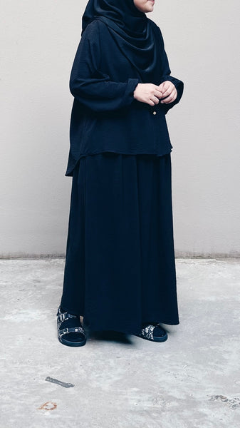 Top & Skirt Set : Black