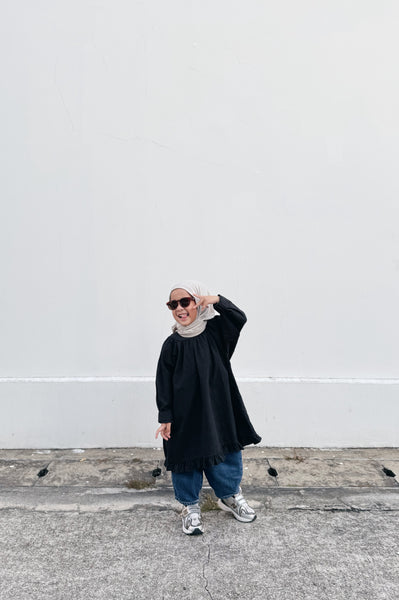 Hannah ShirtDress : Black