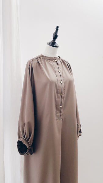 Rumi Cotton Dress : Walnut