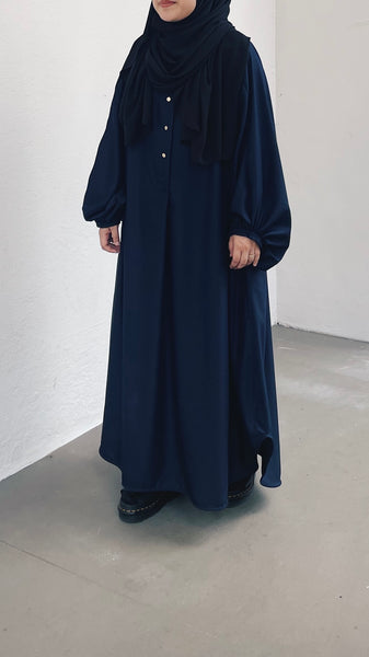 Rumi Cotton Dress : Navy