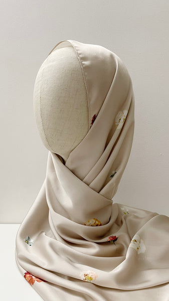 Satin Silk Shawl : Champagne