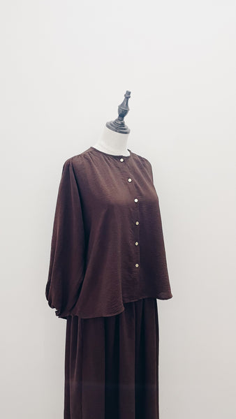 Top & Skirt Set : Brown