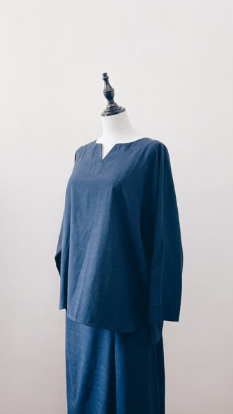 Santai Top & Skirt : Navy