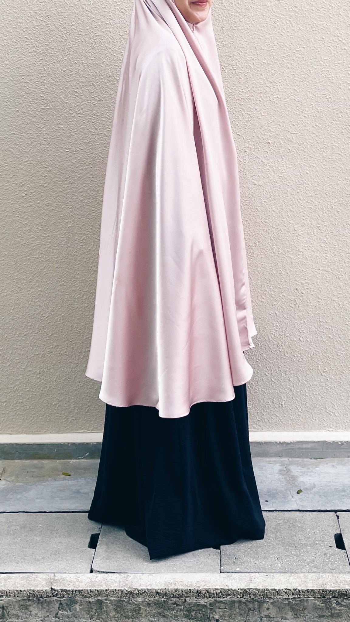 Satin Silk Telekung : Blush