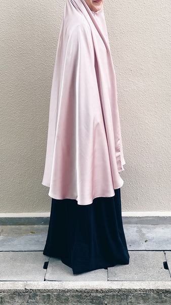 Satin Silk Telekung : Blush