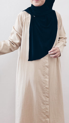 Front-Button Dress : Cream