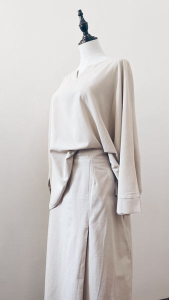 Santai Top & Skirt : Beige