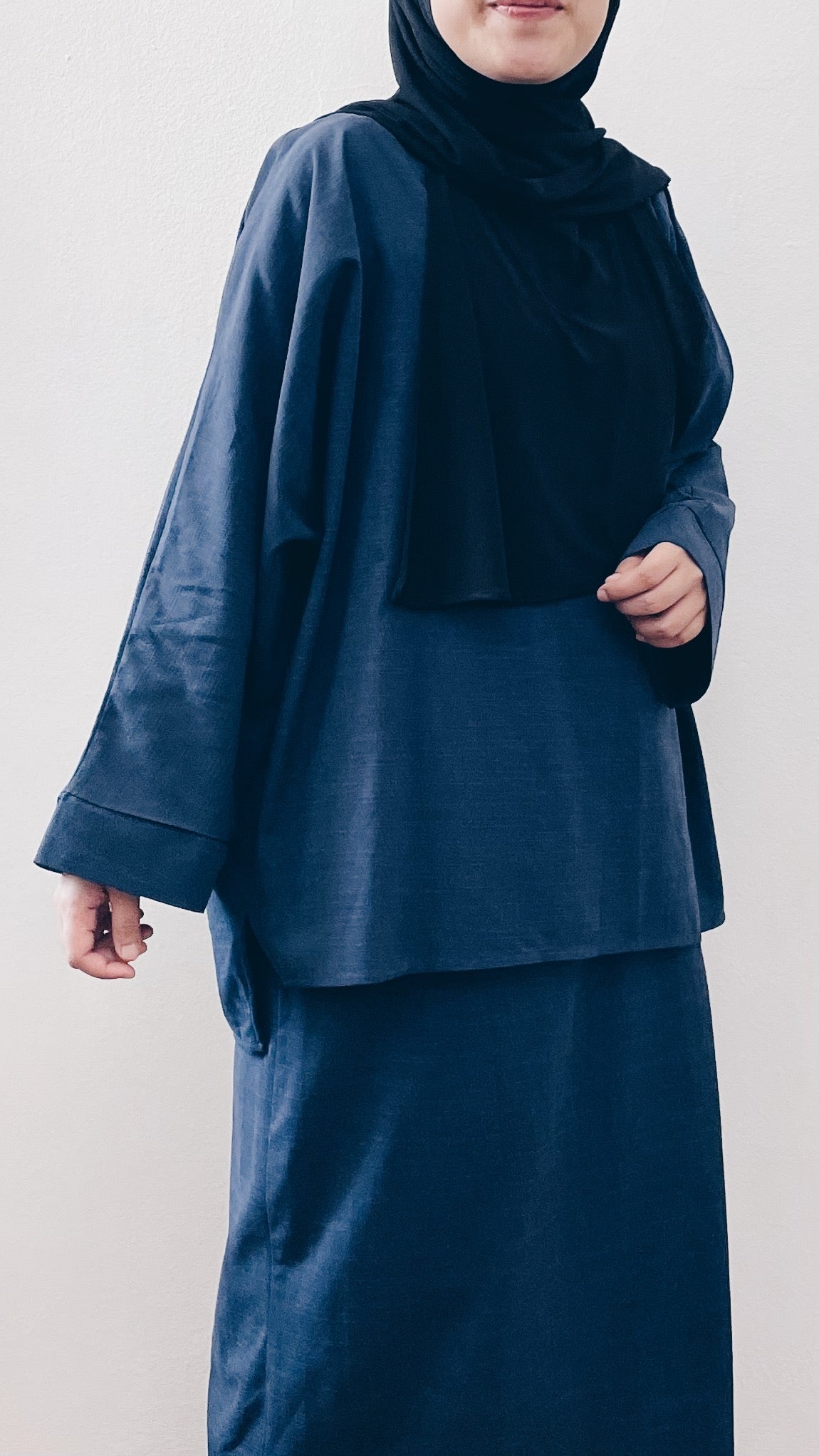 Santai Top & Skirt : Navy
