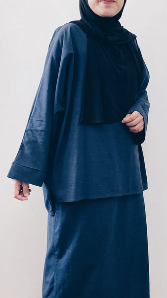 Santai Top & Skirt : Navy