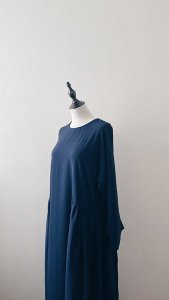 Side Ruffle Dress : Navy