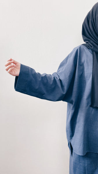 Santai Top & Skirt : Navy