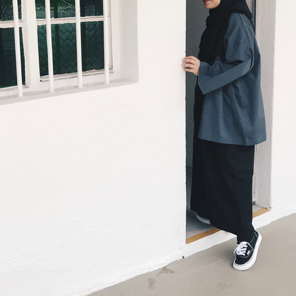 Oversized Cotton Cardigan : Graphite