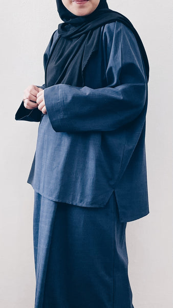 Santai Top & Skirt : Navy