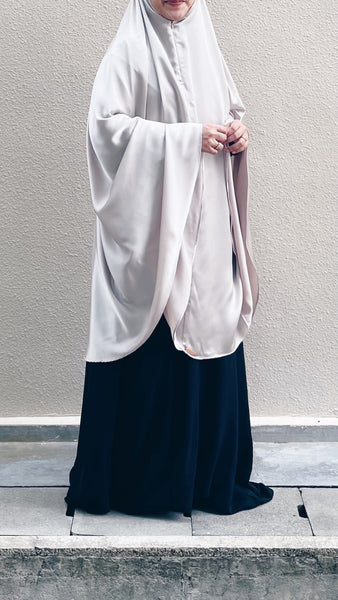 Satin Silk Telekung : Champagne