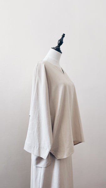 Santai Top & Skirt : Beige