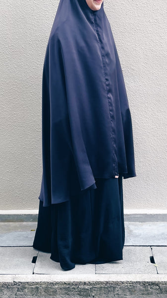 Satin Silk Telekung : Midnight