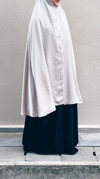 Satin Silk Telekung : Champagne