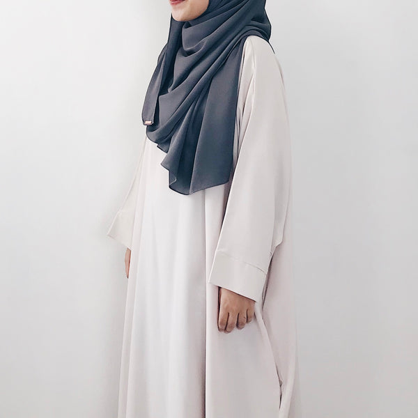 Satin Crepe : Pewter