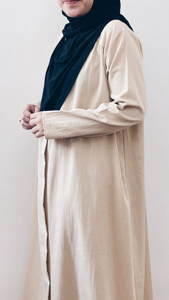 Front-Button Dress : Cream