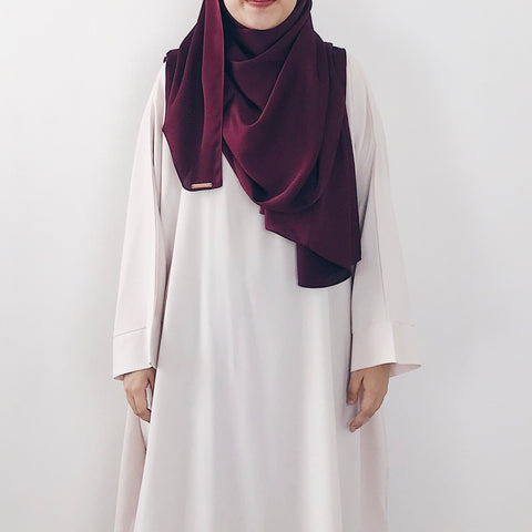 Satin Crepe : Maroon