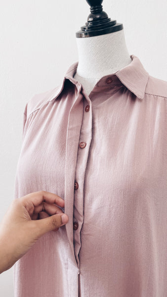 Front-Button Dress : Blush