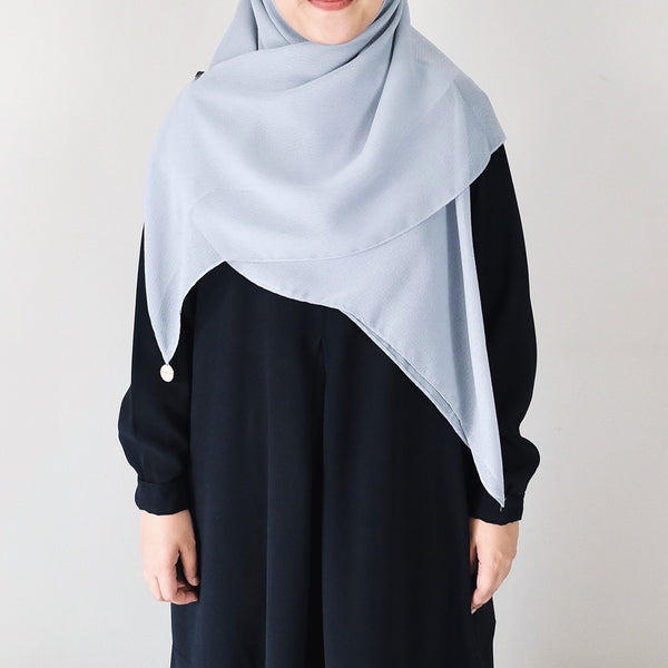 [Scarf 45"] Textured Viscose : Ash Blue