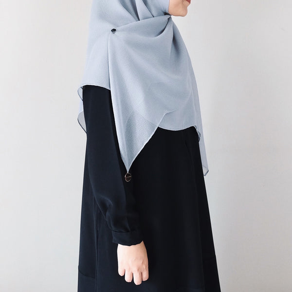 [Scarf 45"] Textured Viscose : Ash Blue