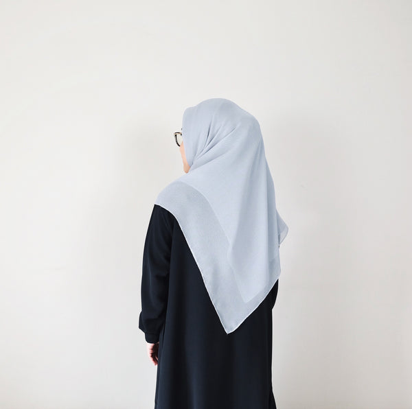 [Scarf 45"] Textured Viscose : Ash Blue