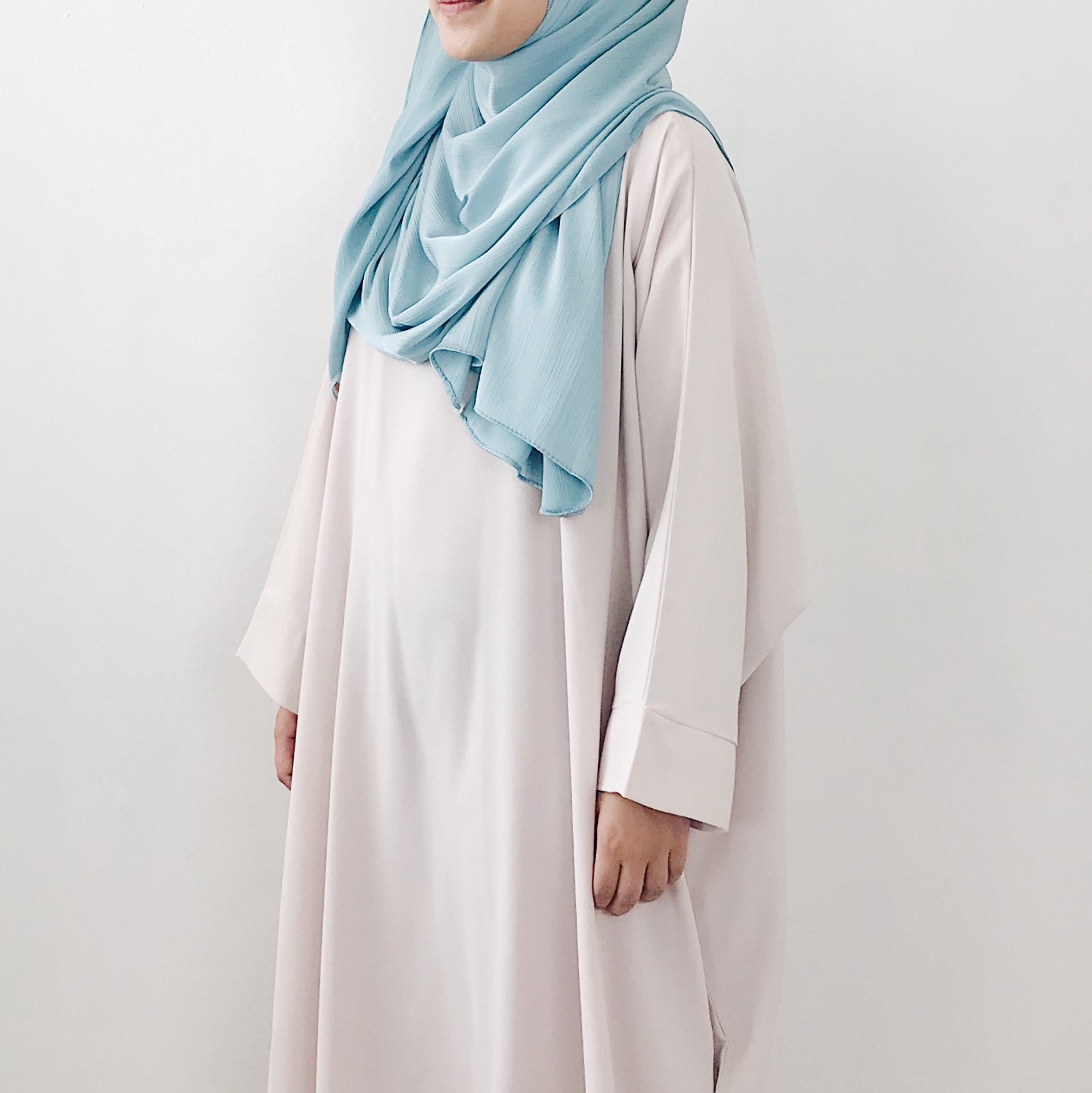 AS/IS - Textured Satin : Sky Blue