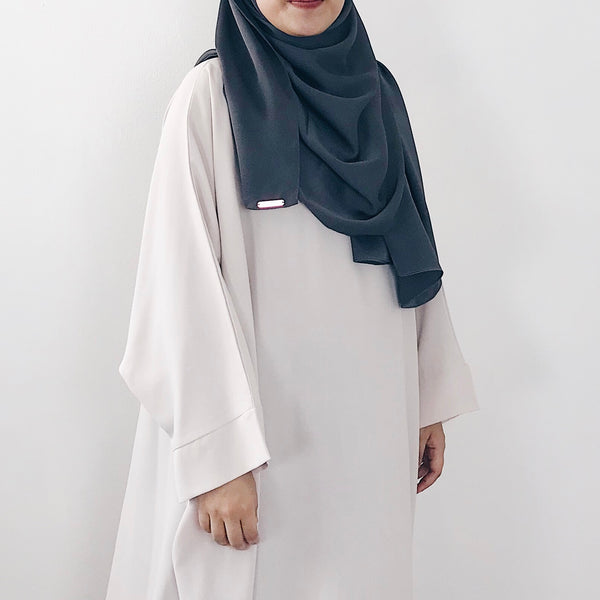 Satin Crepe : Pewter