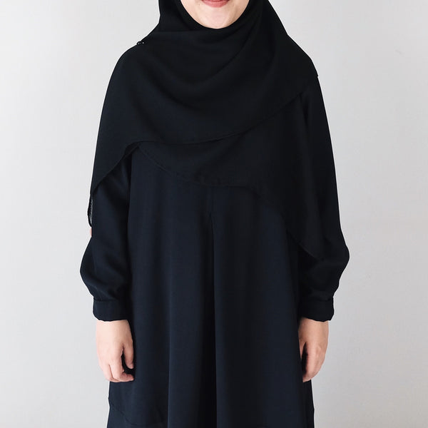 [Scarf 45"] Textured Viscose : Black