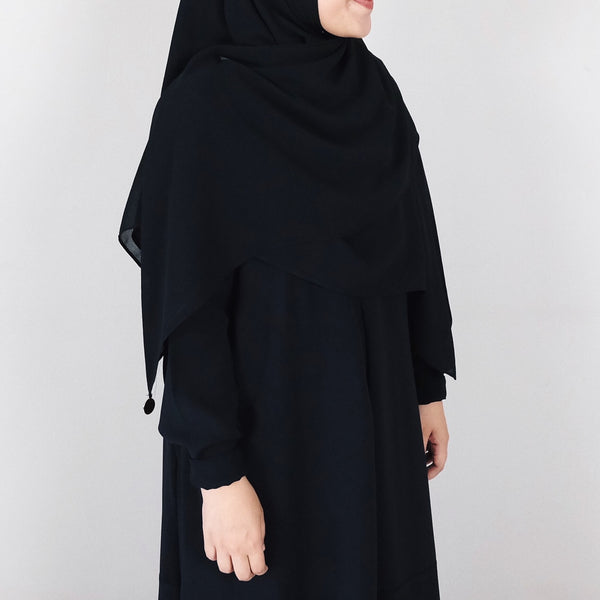 [Scarf 50"] Basic Georgette : Black