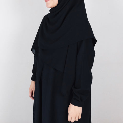 [Scarf 50"] Basic Georgette : Black