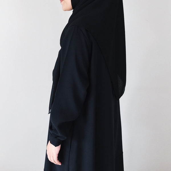 [Scarf 45"] Textured Viscose : Black