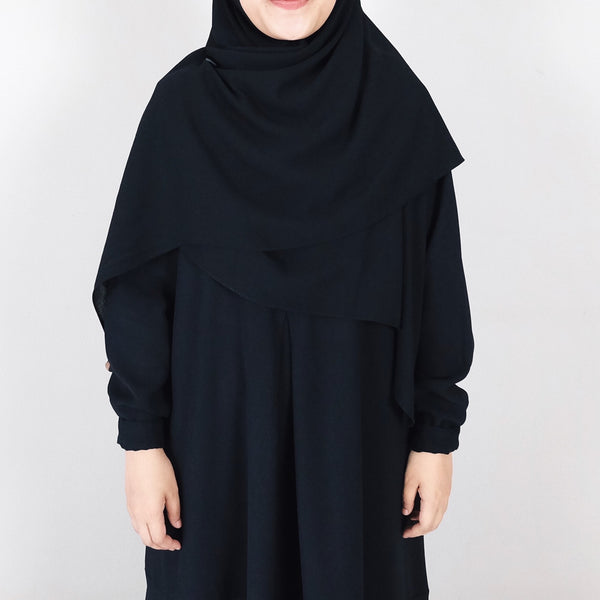 [Scarf 50"] Basic Georgette : Black