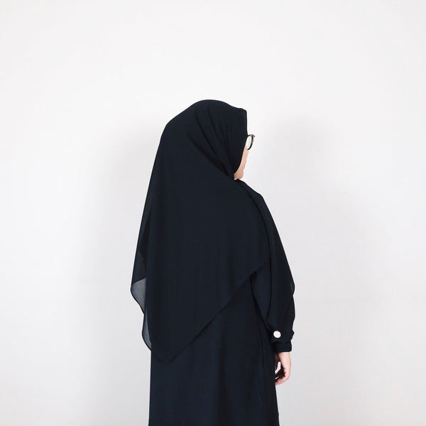 [Scarf 50"] Basic Georgette : Black