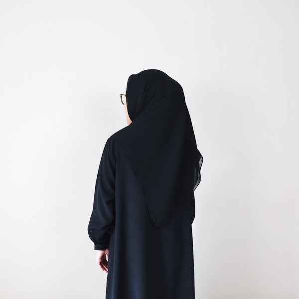 [Scarf 45"] Textured Viscose : Black