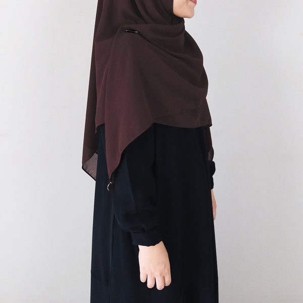 [Scarf 50"] Basic Georgette : Brown