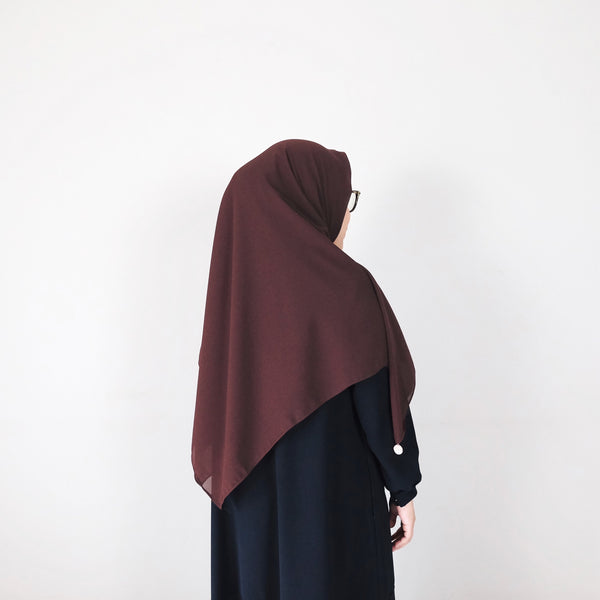 [Scarf 50"] Basic Georgette : Brown