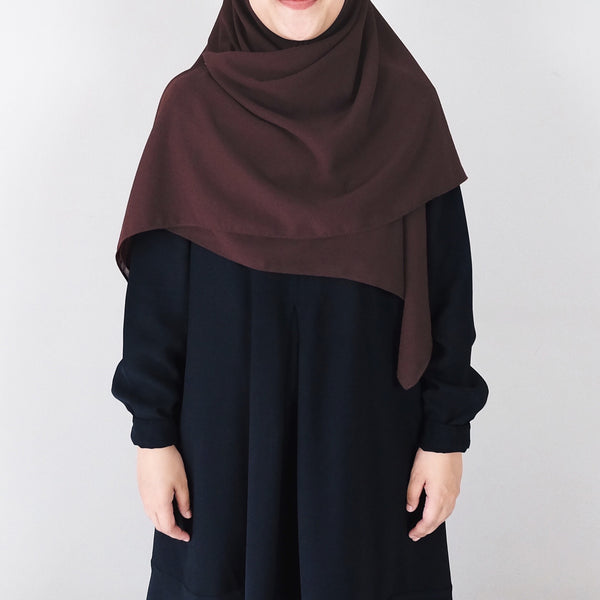 [Scarf 50"] Basic Georgette : Brown