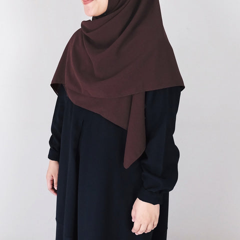 [Scarf 50"] Basic Georgette : Brown