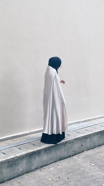 Satin Silk Telekung : Champagne