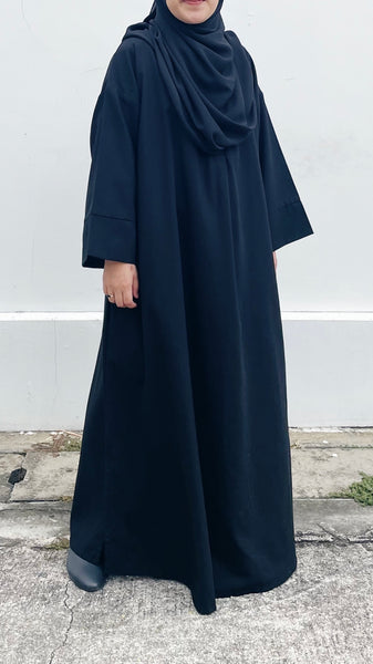 Cotton Linen Dress : Black